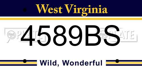 4589BS West Virginia License Plate
