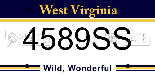 4589SS West Virginia License Plate