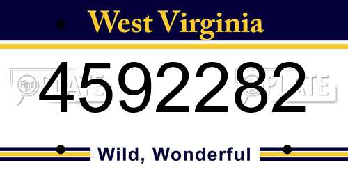 4592282 West Virginia License Plate