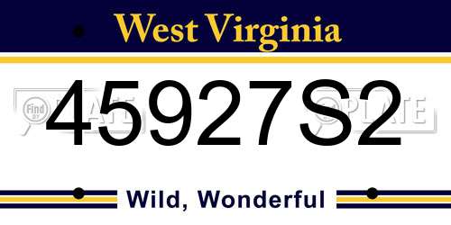 45927S2 West Virginia License Plate