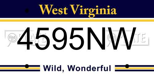 4595NW West Virginia License Plate