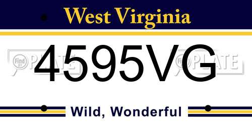 4595VG West Virginia License Plate