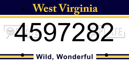 4597282 West Virginia License Plate