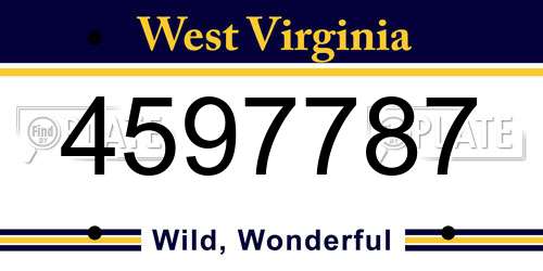 4597787 West Virginia License Plate