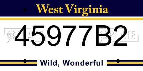 45977B2 West Virginia License Plate