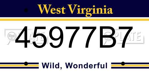 45977B7 West Virginia License Plate