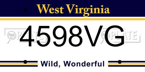 4598VG West Virginia License Plate
