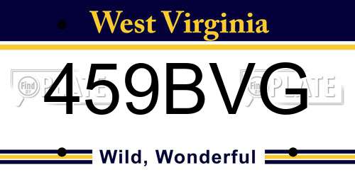 459BVG West Virginia License Plate