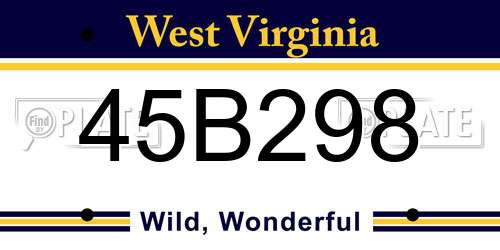 45B298 West Virginia License Plate