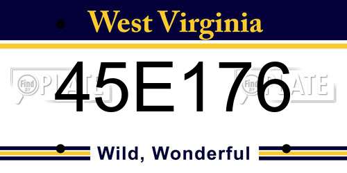 45E176 West Virginia License Plate