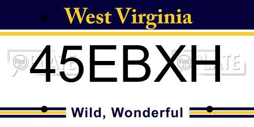 45EBXH West Virginia License Plate