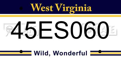 45ES060 West Virginia License Plate