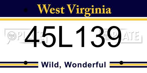 45L139 West Virginia License Plate