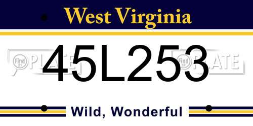 45L253 West Virginia License Plate