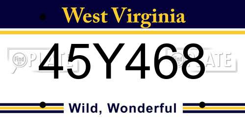 45Y468 West Virginia License Plate