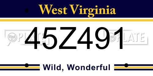 45Z491 West Virginia License Plate