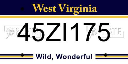 45ZI175 West Virginia License Plate