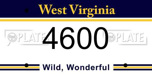 4600 West Virginia License Plate