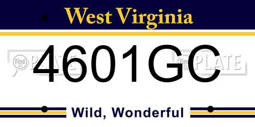 4601GC West Virginia License Plate