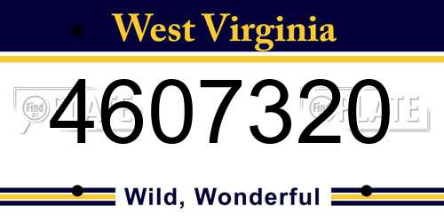 4607320 West Virginia License Plate
