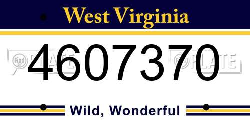 4607370 West Virginia License Plate