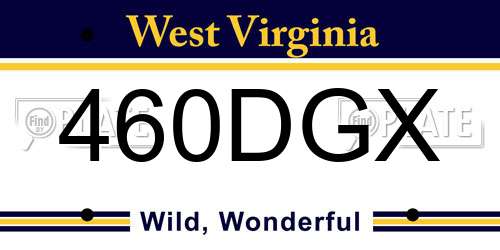 460DGX West Virginia License Plate