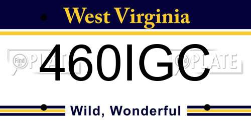 460IGC West Virginia License Plate