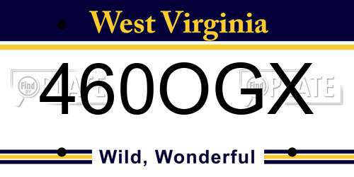 460OGX West Virginia License Plate