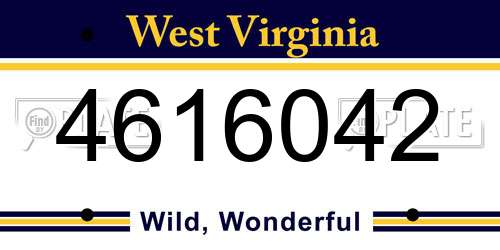 4616042 West Virginia License Plate