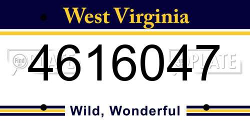 4616047 West Virginia License Plate