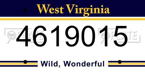 4619015 West Virginia License Plate