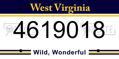 4619018 West Virginia License Plate