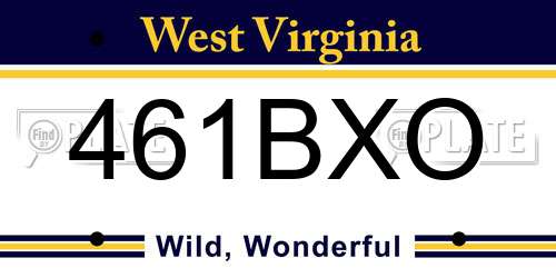 461BXO West Virginia License Plate