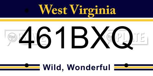 461BXQ West Virginia License Plate