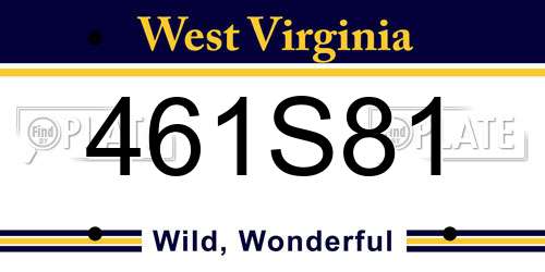 461S81 West Virginia License Plate