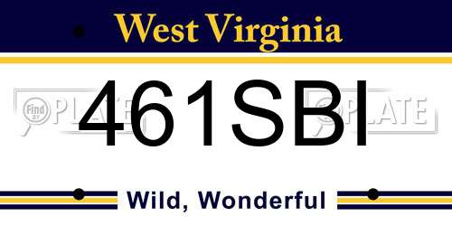 461SBI West Virginia License Plate
