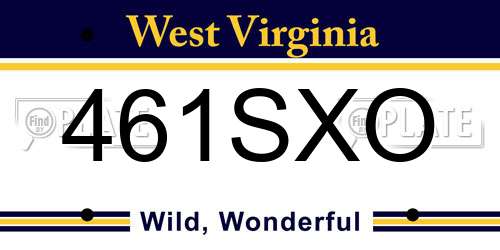 461SXO West Virginia License Plate