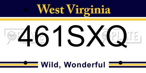 461SXQ West Virginia License Plate