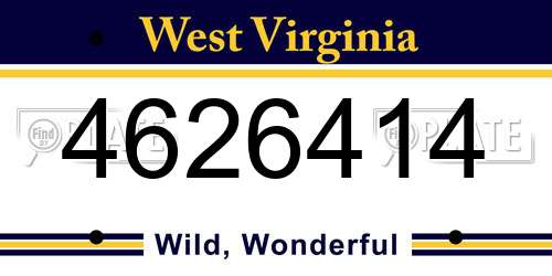 4626414 West Virginia License Plate