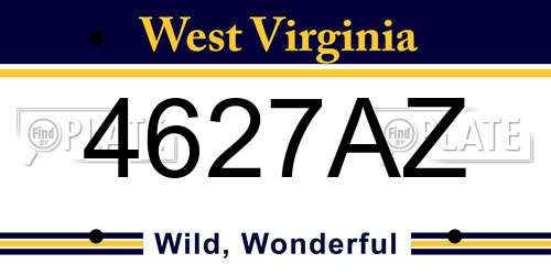 4627AZ West Virginia License Plate