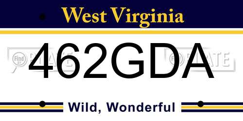 462GDA West Virginia License Plate