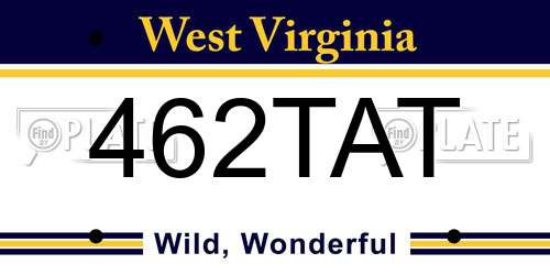 462TAT West Virginia License Plate