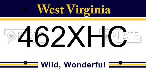 462XHC West Virginia License Plate