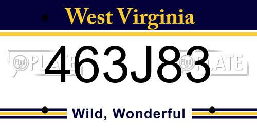 463J83 West Virginia License Plate