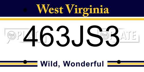 463JS3 West Virginia License Plate