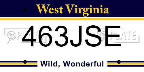 463JSE West Virginia License Plate