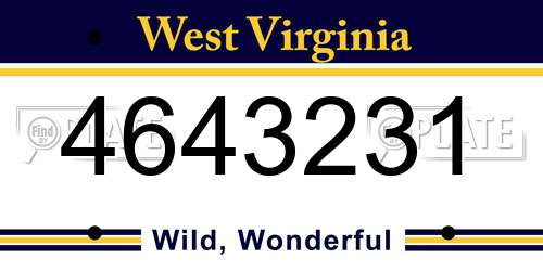 4643231 West Virginia License Plate