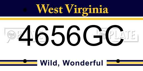 4656GC West Virginia License Plate