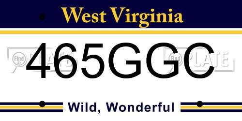 465GGC West Virginia License Plate