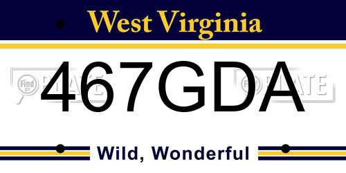 467GDA West Virginia License Plate